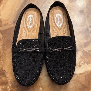 Chic Black Studded Loafers